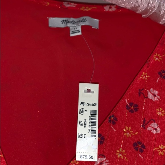 NWT Madewell Tiered Sleeve Peplum Prairie Posies - Picture 5 of 6